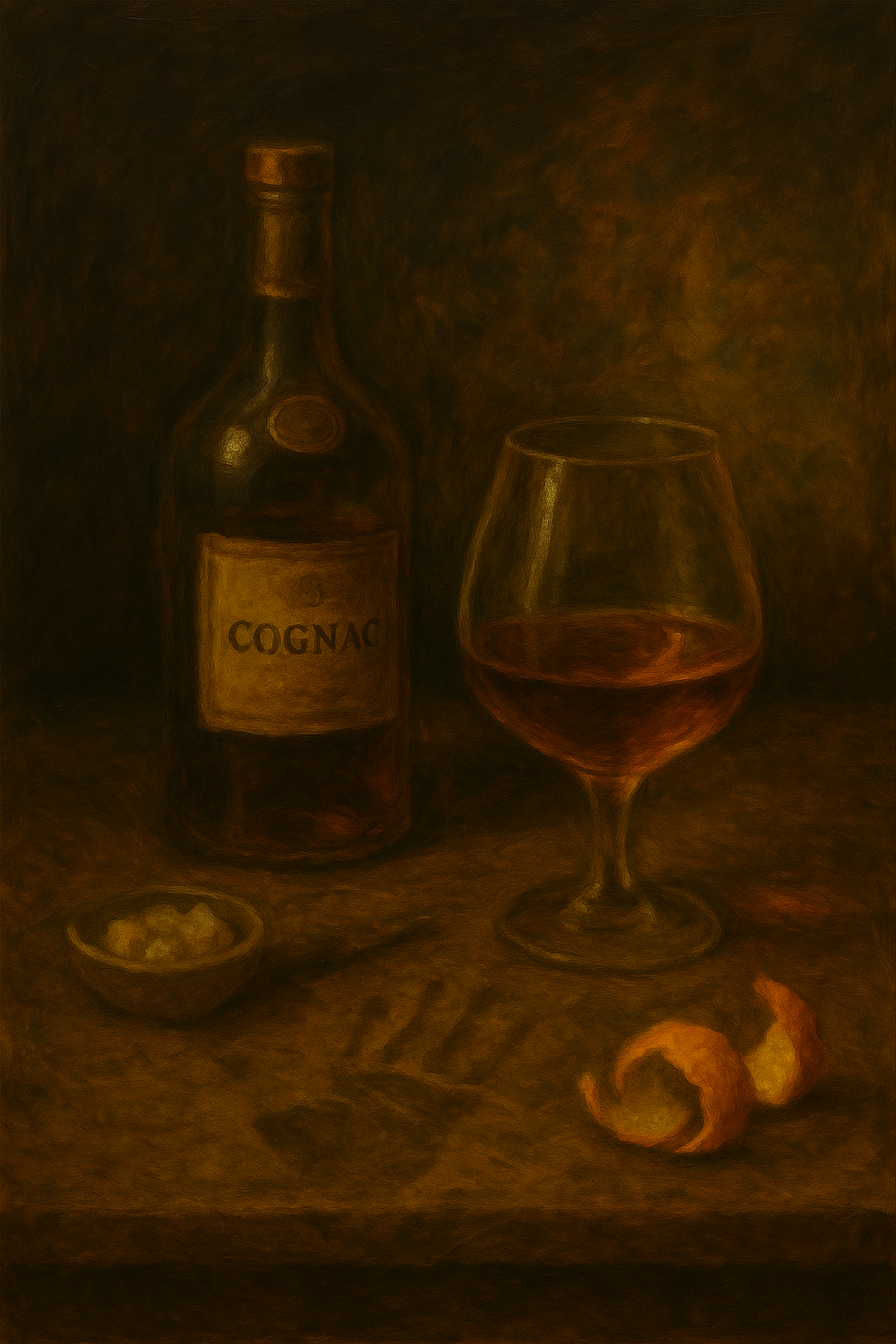 Cognac and Citrus Still Life
